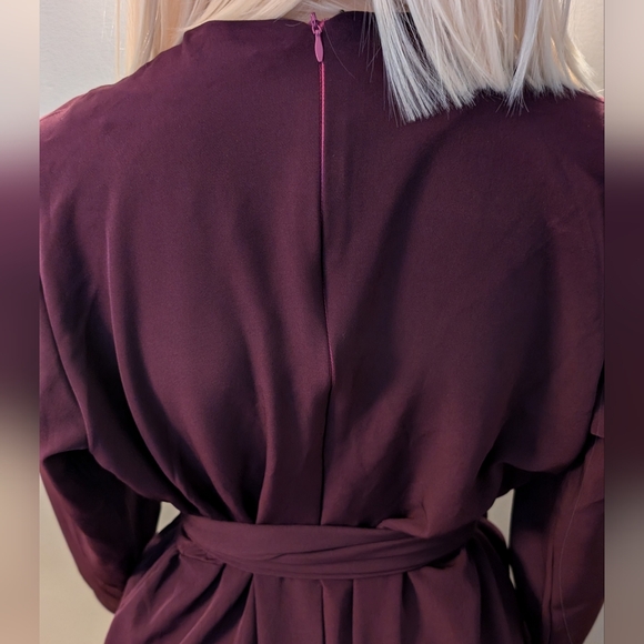 GRASSFIELDS Dress. Plum/Wine Burgundy UK 12/US 8 Wrap Tulip Feminine Holiday - Picture 6 of 10